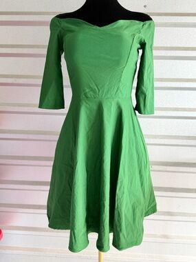 Grace Karin Green One-Shoulder Fit & Flare Dress